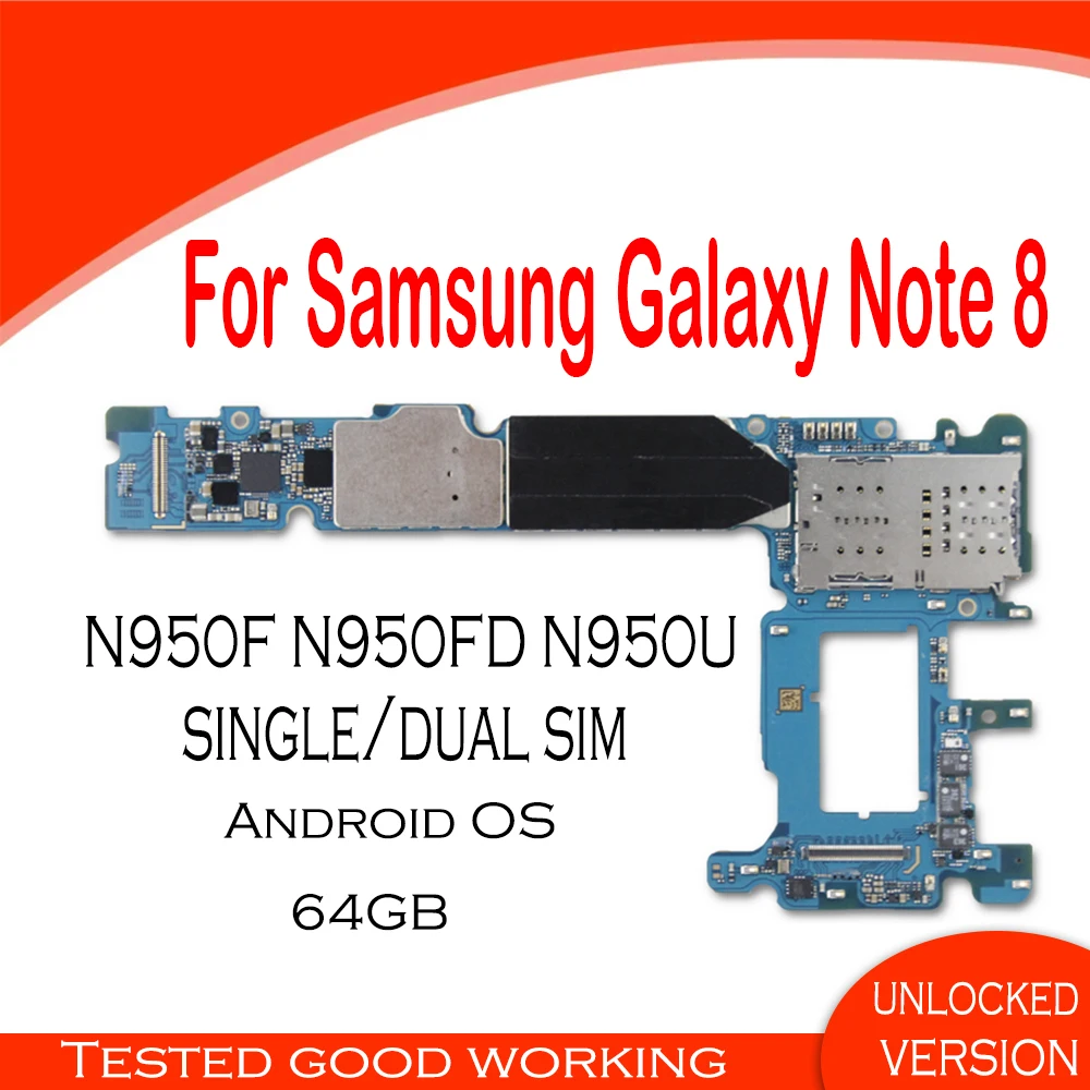 64 Гб/128 ГБ разблокирована для samsung Galaxy Note 8 N950F N950FD N950U материнская плата с чипом Android