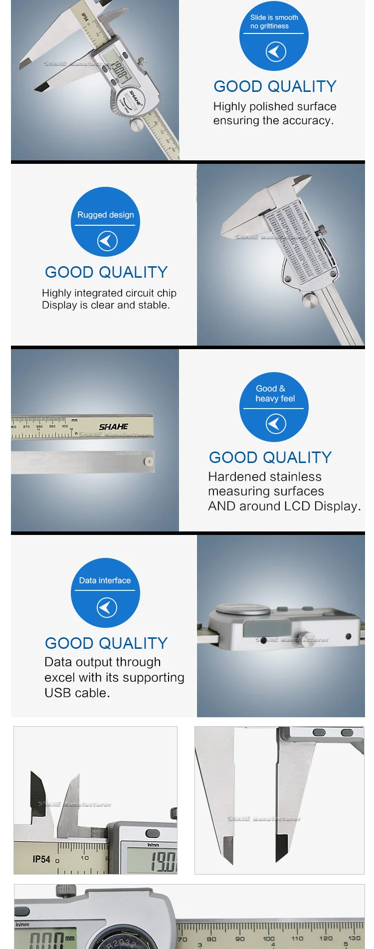 Shahe Digital Stainless Steel Vernier Caliper Slide Gauge Digital Caliper 300mm Paquimetro Digital Caliper Gauge