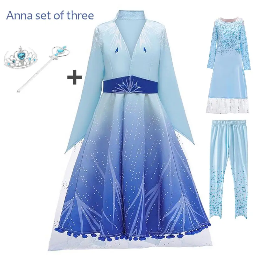 Frozen2/платье для выпускного вечера с холодным сердцем для девочек; комплект с платьем Эльзы; Рождественский карнавальный костюм; детское платье принцессы для вечеринки на Хэллоуин - Цвет: Photo Color