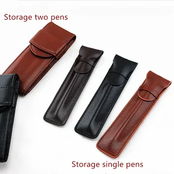 

yellow pencil Bag Stationery Leather Pen Bag for 2 MB pens brand new pouch