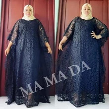 Размер груди 132 см Новое Африканское женское Дашики Мода водорастворимый шнур кружева Свободное длинное платье