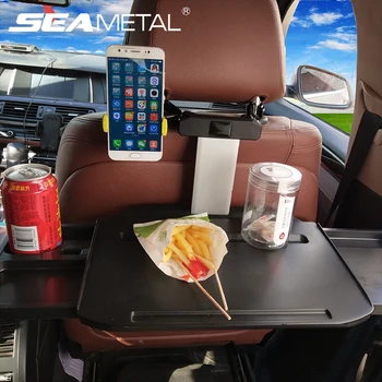 

Folding Car Laptop Desk Retractable Tray Computer Drink Food Phone Holder Steering Seat Back Storage Organizer Multi-function