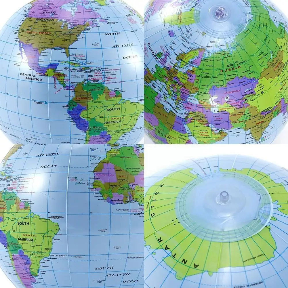 12/16 inches Inflatable Globe Map Ball World Earth Geography Atlas Education Toy 