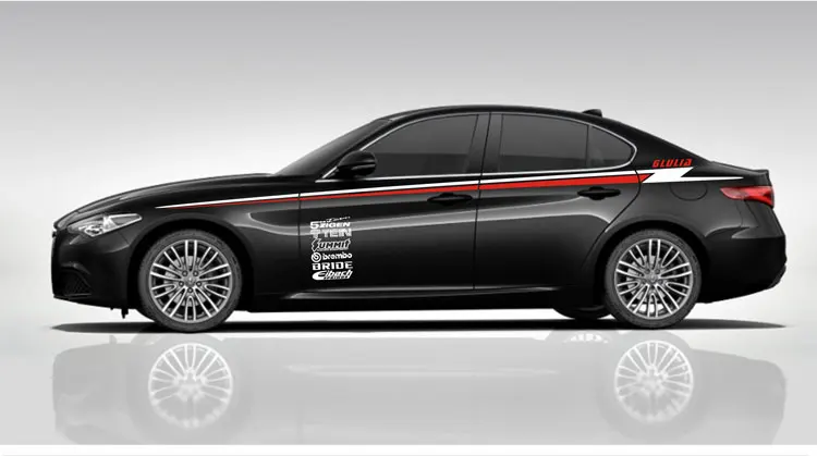 World Datong, автомобильный Стайлинг, Спортивная Автомобильная наклейка для Alfa Romeo Giulia, автомобильные наклейки с обеих сторон, спортивные авто наклейки, наклейка, автомобильная виниловая пленка