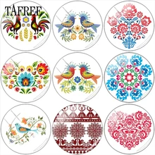 TAFREE богемский польский народный художественный узор 12 мм/15 мм/16 мм/18 мм/20 мм/25 мм стеклянный кабошон ручной работы с плоской задней стенкой