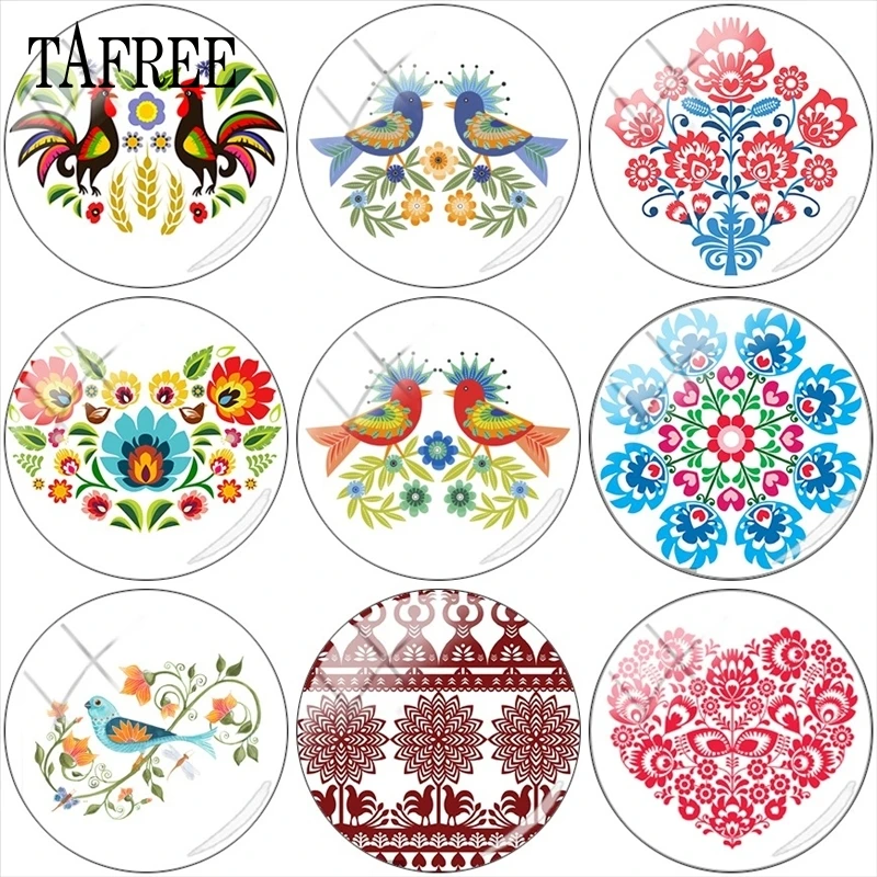 Польский фон TAFREE в богемном стиле с рисунком народного искусства размеры 12 мм/15