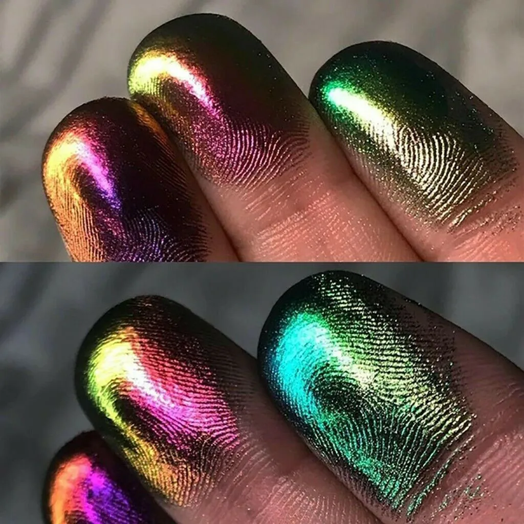 4 Color Chameleon Eye Shadow Pigment Long Lasting Bright Shiny Glitter Eyeshadow Powder Multi-Chrome Shade Shifting Pigments 4 Color Chameleon Eye Shadow Pigment Long Lasting Bright Shiny Glitter Eyeshadow Powder Multi-Chrome Shade Shifting Pigments