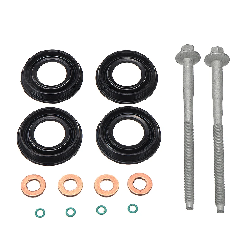 

14pcs/set Metal Fuel Injector Seals Washers Rubber O Rings Bolts Fuel Inject Seals Repair Kit For Ford Transit MK7 2.2 TDCi
