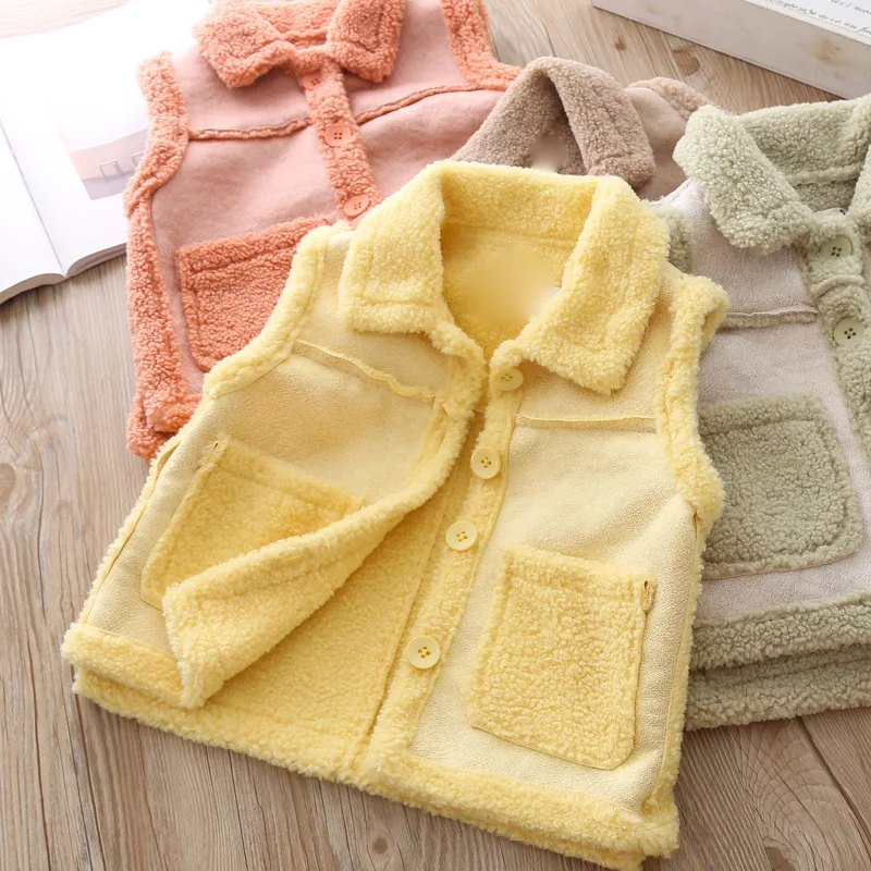 

Girl Lamb-like Velvet Vest Children's Autumn and Winter Warm Coat Vest