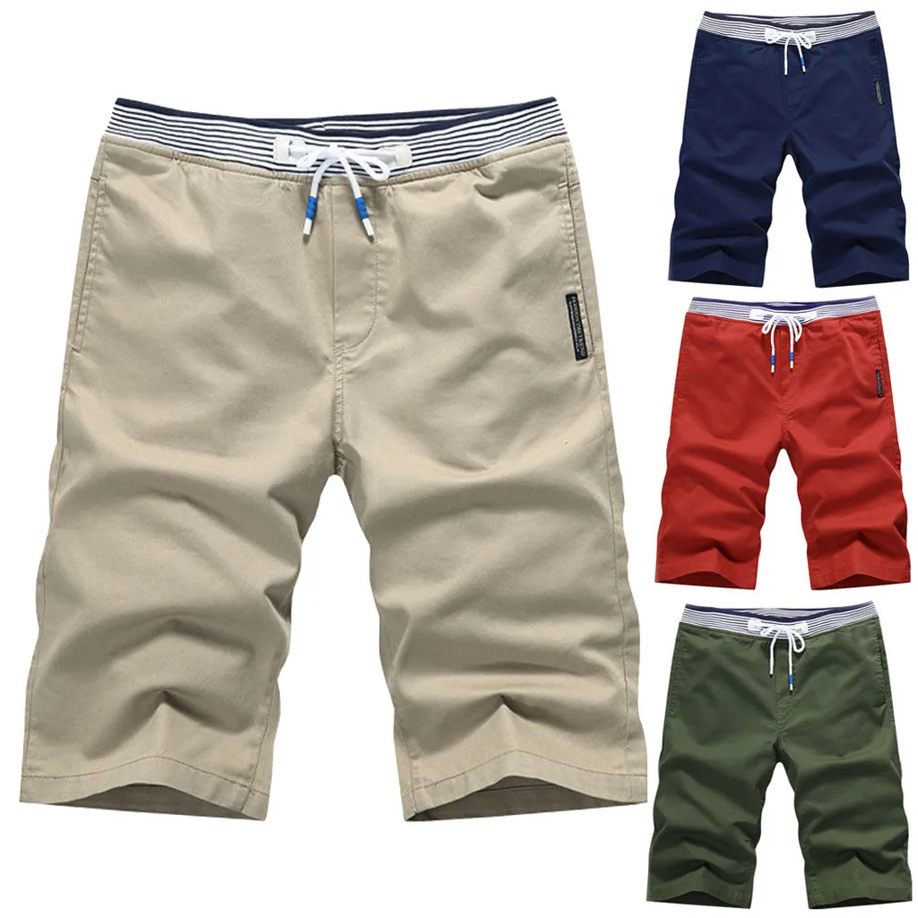 New Shorts Men Hot Sale Casual Beach Shorts Men's Summer Fashion Casual Pure Color Loose Comfort Sports Beach Shorts Size 5XL