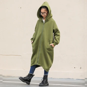 

Long Coat For Girl Outerwear Autumn Winter Spring 2021 New Mother Daughter Clothes Hoodies Zipper Jackets For Girls Sweatshirts