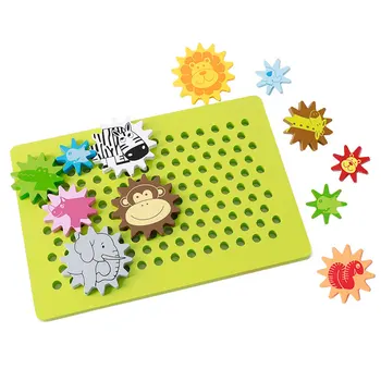

Wooden Magic Gears Building Blocks Kids Toy 3D DIY Funny Educational Mosaic Toy for Children Best Birthday Gifts