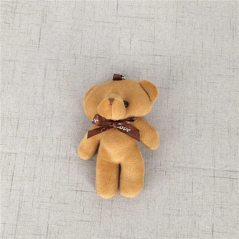 6colors Bear stuffed toy doll 9CM Stuffed Plush TOY DOLL with keyring 6colors