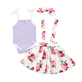

0-24M Flower Newborn Infant Baby Girls Clothes Set Knitted Romper Floral Skrits Outfits Summer Cute Baby Girl Costumes