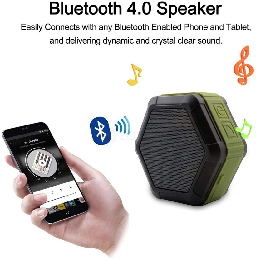 Открытый водонепроницаемый беспроводной Bluetooth динамик шестигранный дизайн сабвуфер Портативный 8D стерео HiFi Громкоговоритель Громкая связь вызов IP65