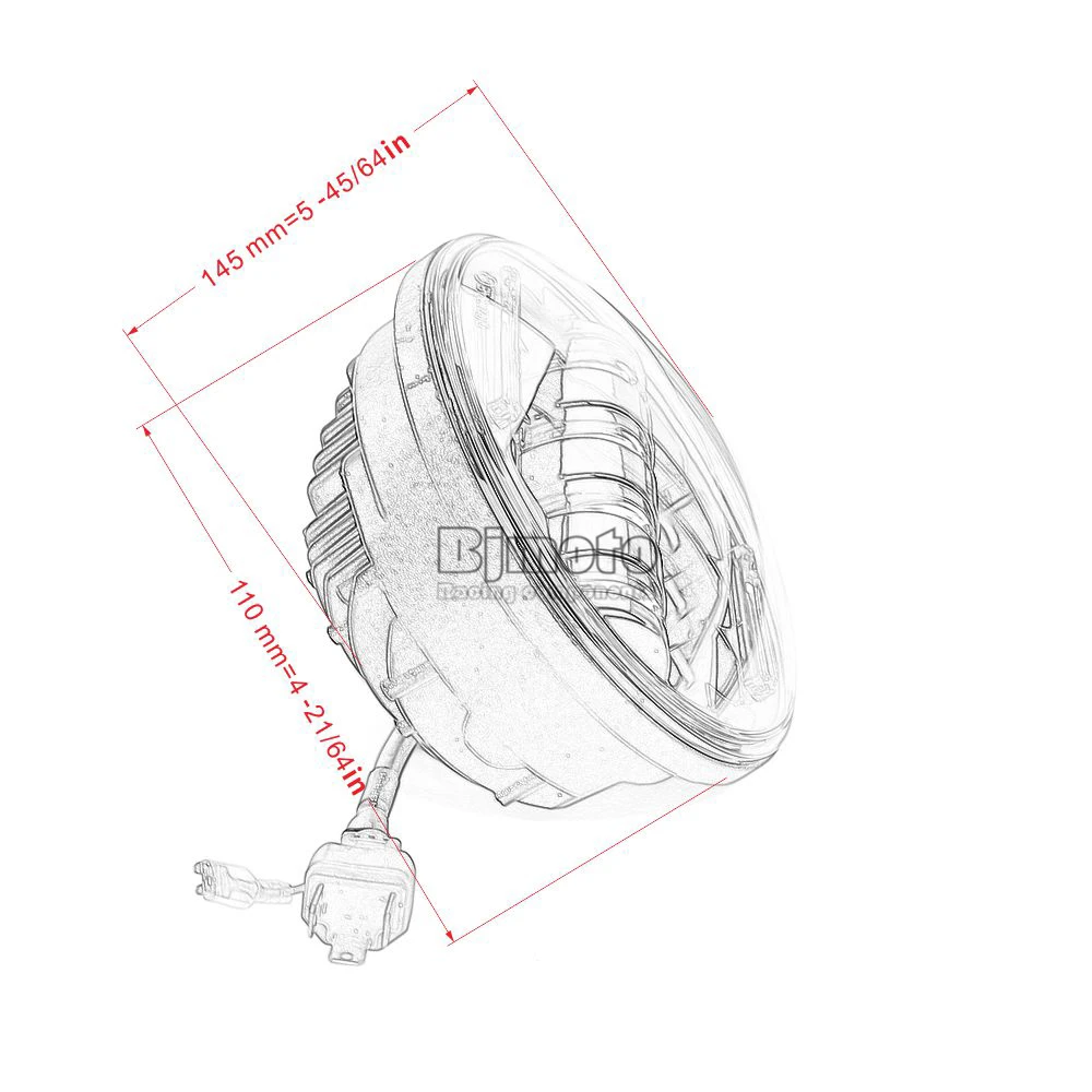 BJMOTO 5,75 дюймов светодиодные фары HI/LO луч фары для VRSCD VRSCDX XL XR Dyna FXSTS FLSTS FXCW/C FXS, FXSB, FXSBSE, FXST, FXST