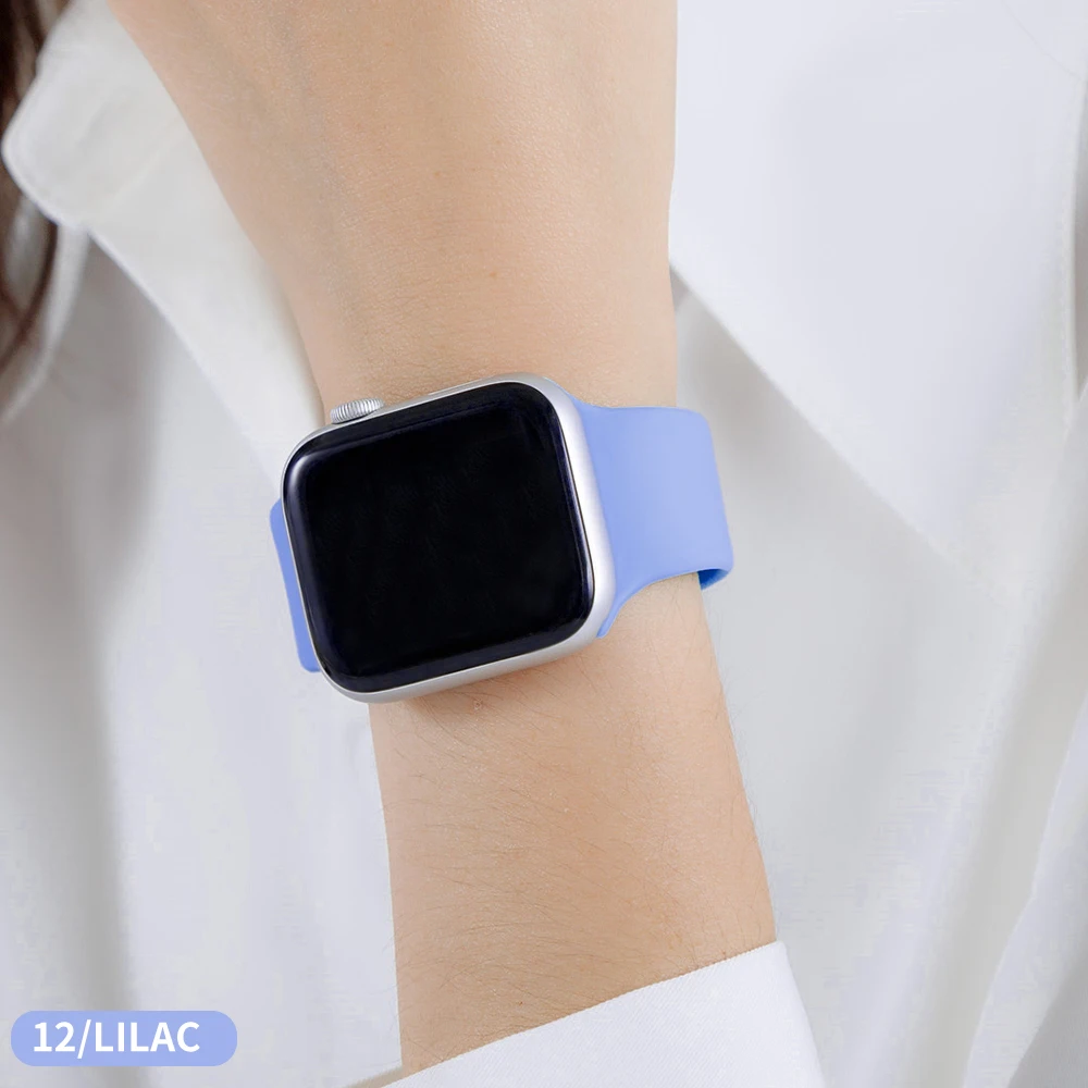 Lilacs Ремешок для Apple Watch 38 мм 42 мм iWatch 4 ремешка 44 мм 40 мм спортивный силиконовый ремень браслет Apple watch 5 4 3 2 Аксессуары для ремешка - Цвет ремешка: Lilacs