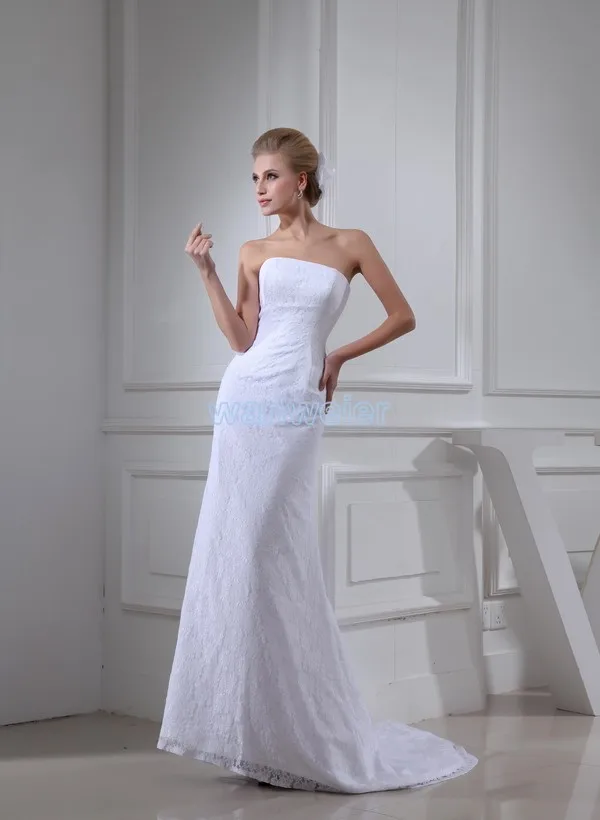 

free shipping 2016 new design fashion girls' dresses small train lace bridal gown custommade size/color white wedding dresses