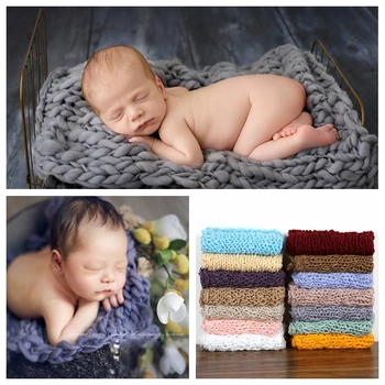 

New newborn photography blanket props accessories baby photo square blanket twist soft blanket studio photo required many colors