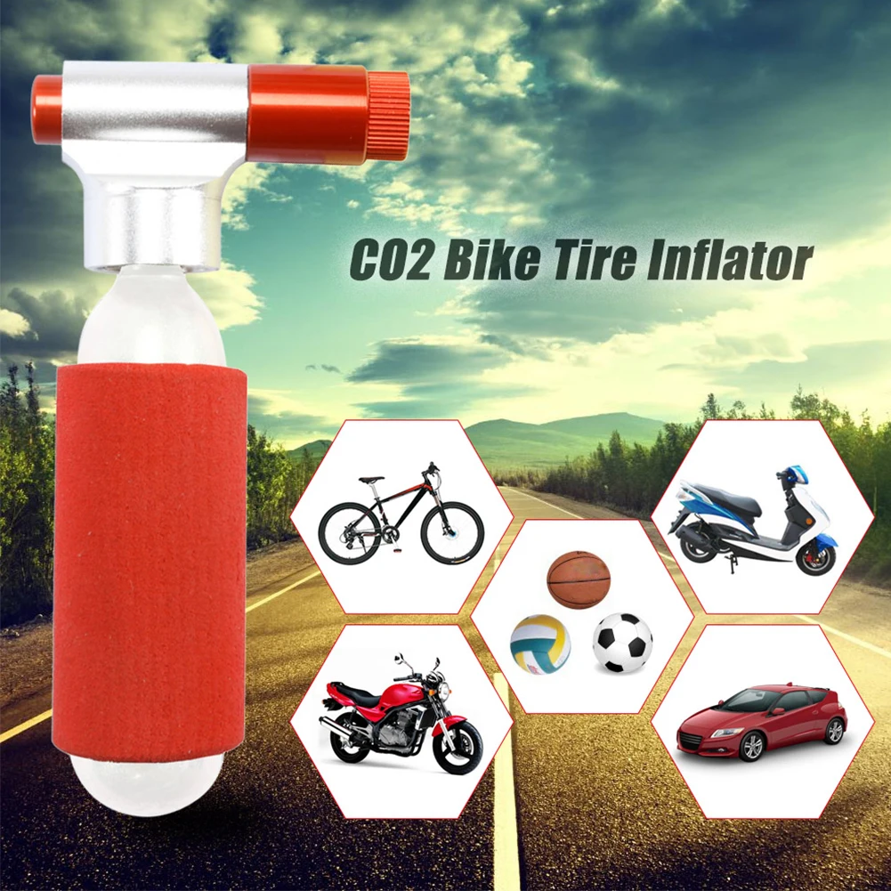 

New Portable CO2 Inflator Bicycle Air Pump Ball Cycling Mountain Bike Tire Pump