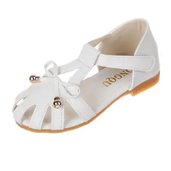 

Children Sandals Girls Sandals Summer Shoes 2020 New Hollow Princess Sweet Soft Leather Sandals Bow 26-36