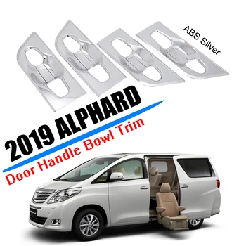 

Car Styling Fit for 2019 2020 Toyota Alphard Door Body Handle Bowl Molding Trim Cover ABS Plastic Silver Car Accessories