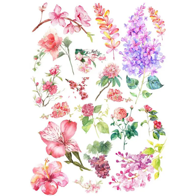 sz07810 2pcs/lot Spring Colorful Flower Decoration Mohamm Planner DIY Sticker Album Notebook Agenda Toy Stickers Scrapbooking - Цвет: sz07810