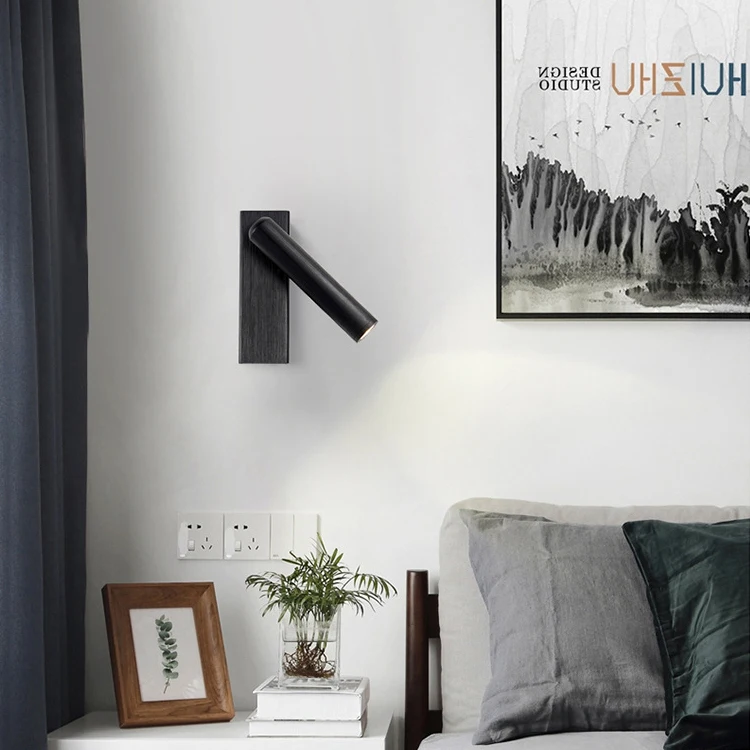 2Pcs 3W CREE LED Reading Lamp Fixture Wall Sconce Bedside Light Switch Brushed
