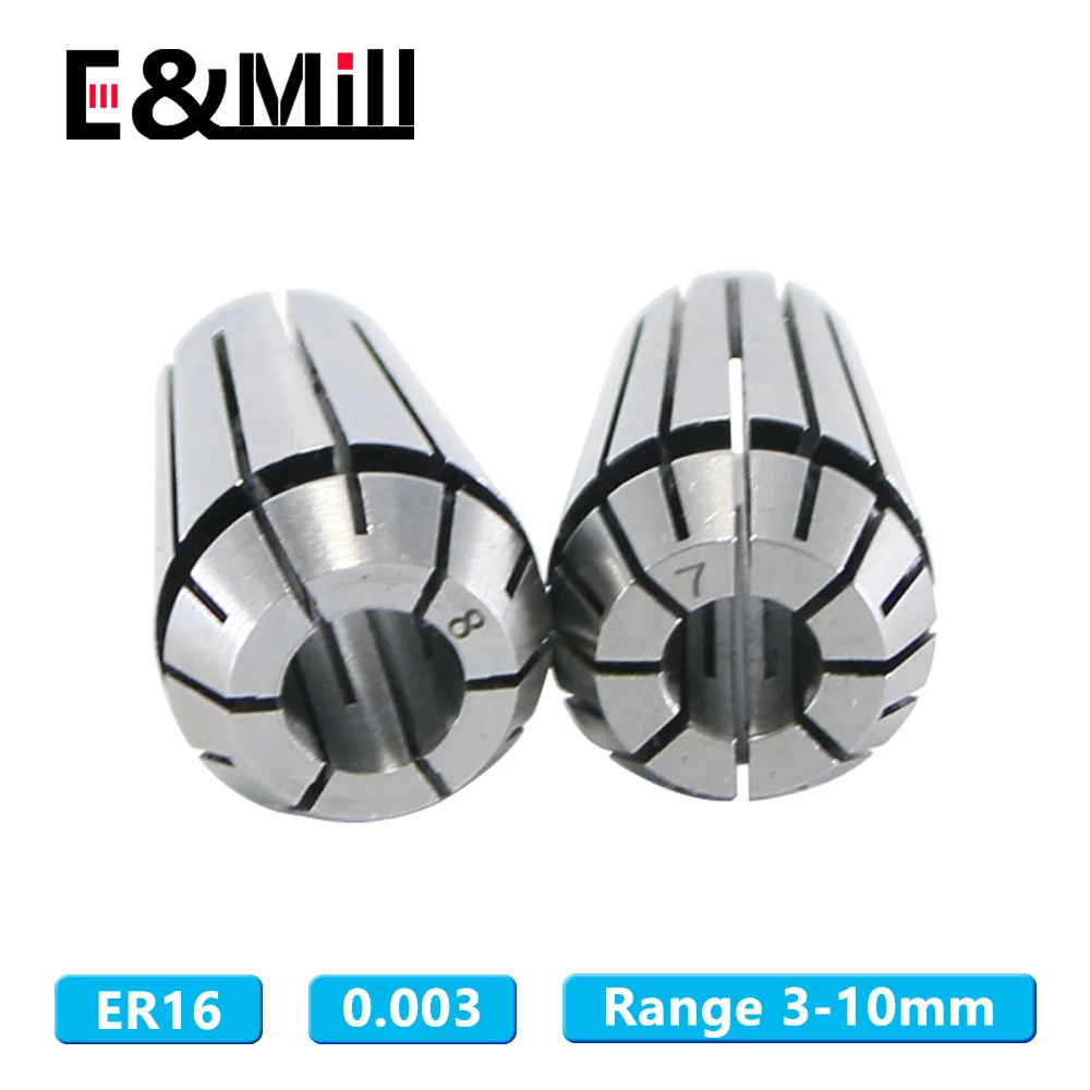 

High Precision 0.003 Up ER16 Collet Chuck 3~10mm ER Spring Collet Chuck For CNC Milling Tool Holder Engraving Machine Lathe Mill