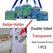 

1pcs Transparent ID Isolation Hospital Nurse Protector Identification Photo Tag Card Badge Holder with Lanyard