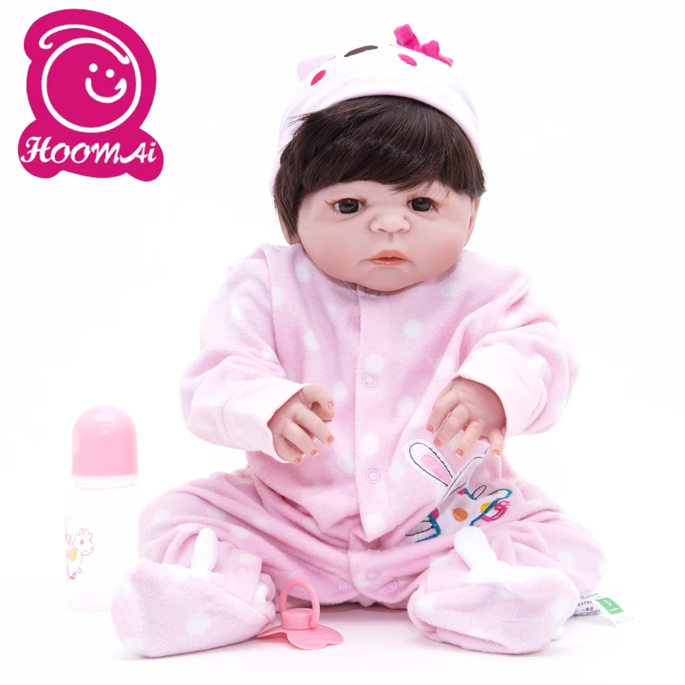 22 дюйма настоящие куклы Bebe Reborn модные силиконовые с полным корпусом черная кожа