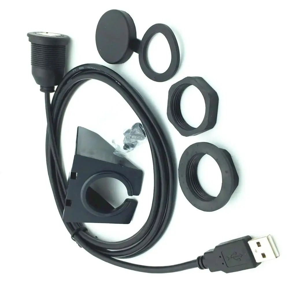 USB 2,0 удлинитель A-Male до 2 A-Female кабель флеш-крепление панель приборной панели водонепроницаемый кабель для автомобиля Лодка Грузовик