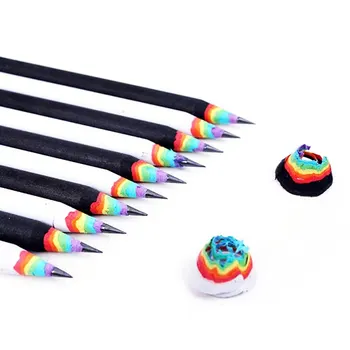 

Black&White Creative Environmental protection pencil Paper material Rainbow Pencil Black Pencil School office stationery supply