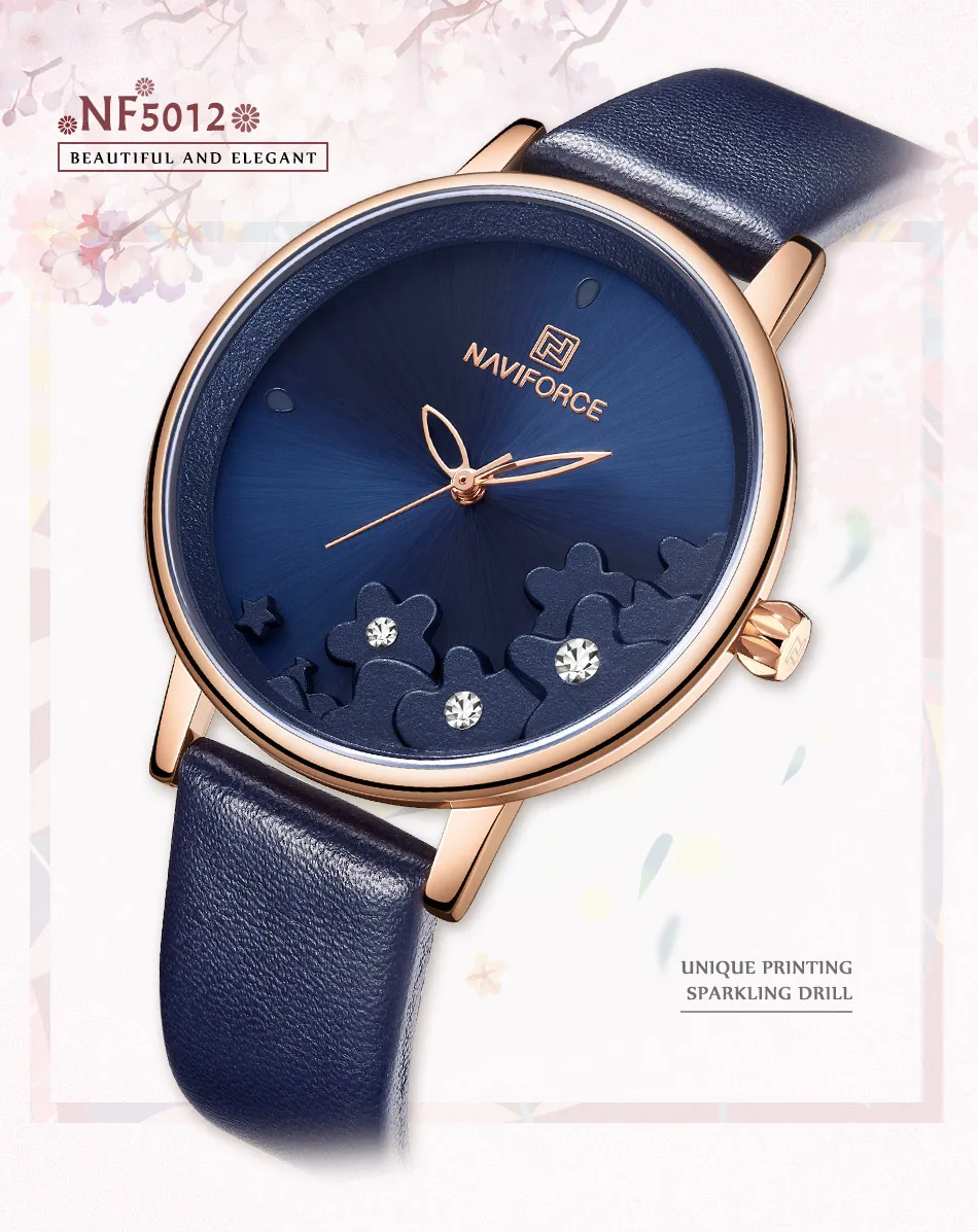 NAVIFORCE женские часы модные кварцевые синие женские наручные часы женские повседневные очаровательные часы для девочек Relogios Feminino Reloj Mujer
