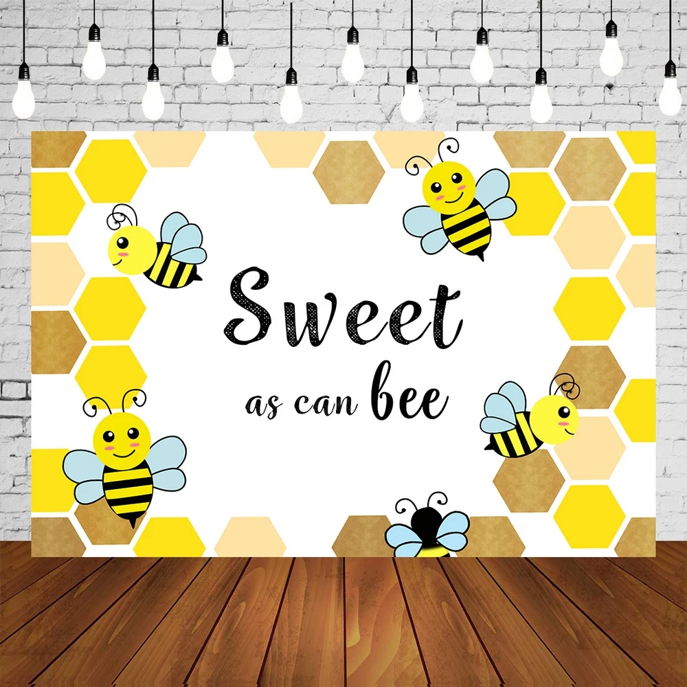 

baby party backdrop sweet as can bee themed Banners dessert cake table Decorations photo Backgrounds studio supplies wall poster