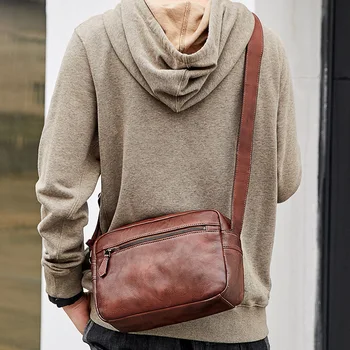 

2020 Men Girls Bag Daily Clutch Genuine Leather Male Bags Vintage Shoulder Bag For Boys Men Leather Messenger Crossbody Bags