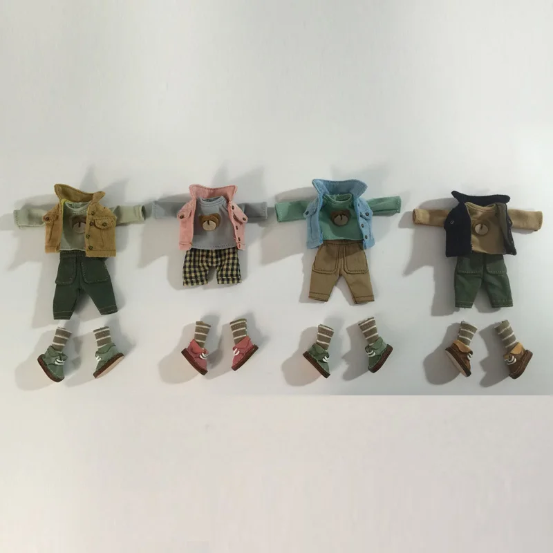 Ob11 детская одежда глина GSC BJD с длинными рукавами+ пальто+ брюки+ носки+ обувь Кукла одежда костюм аксессуары