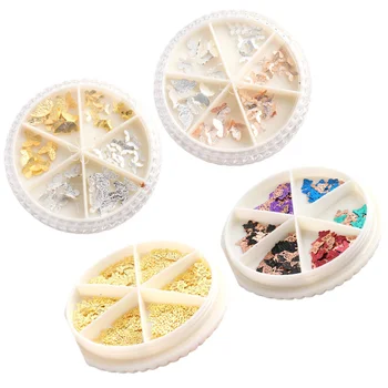 

4 Box of Alloy Patches 3D Butterfly Manicure Stickers Decorations for Women Lady (Style 1)