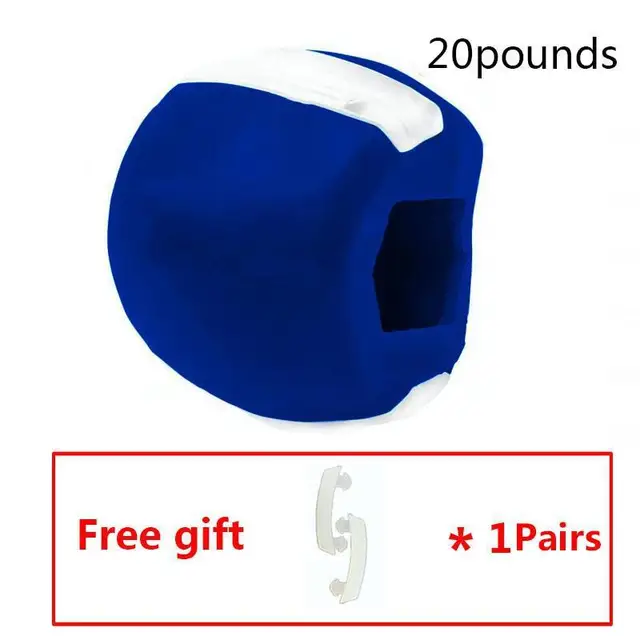 Fitness Face Masseter Men Women Facial Pop Go Mouth Jawline Jaw Muscle Exerciser Chew Ball Bite Breaker Training Body Skin Royal blue 20lbs