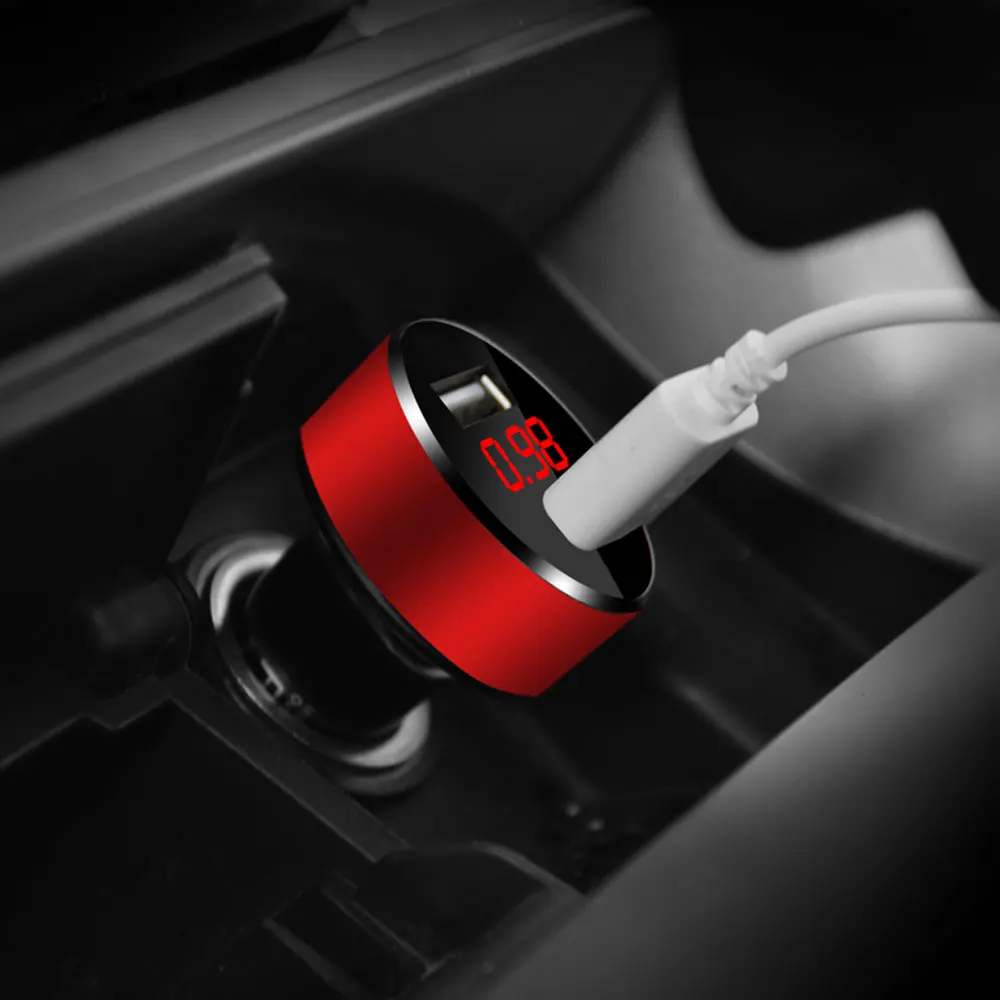 DSYCAR 1 шт. QC 3,0 универсальное автомобильное зарядное устройство с двумя usb-портами, мини зарядное устройство для быстрой зарядки, светодиодный дисплей для всех устройств IOS Android Smart