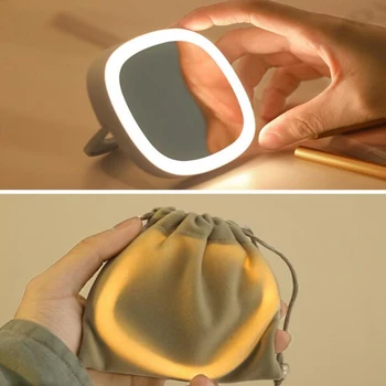 

LED Makeup Mirror Smart Handheld Night Light Makeup Mirror With Portable Beauty Fill Light Ultra-thin Candy Makeup Mirror