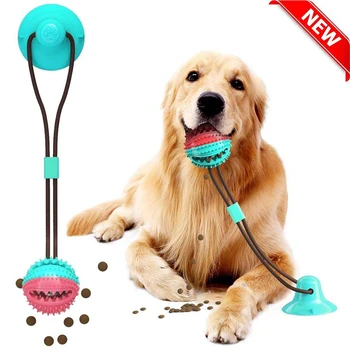 

Durable Dog Rope Ball Toy with Suction Cup Dog Chew Toy Training Ball Toy Puppy Dental Care Teeth Cleaning Supplies Tools