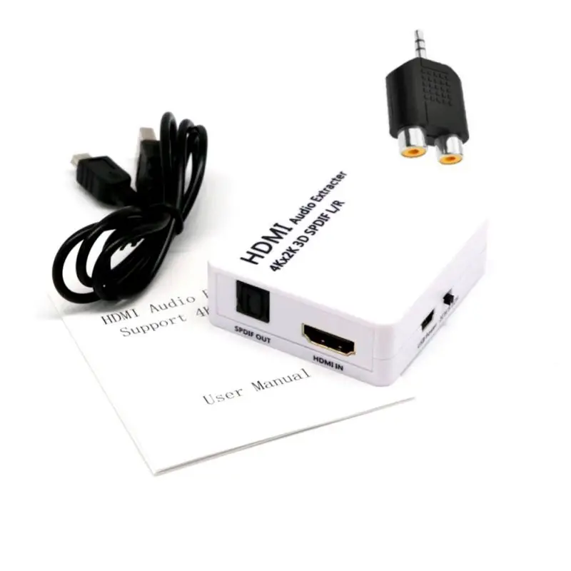 

Universal Strong signal Audio Extractor For HDMI Digital To Analogue 3.5mm 2 RCA Plug-and-play Splitter Adapter 9