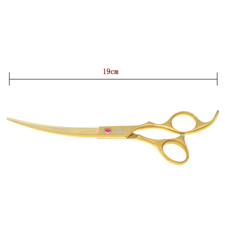 7.0" Professional Pet Grooming Scissors Cat Dog Hair Cutting Scissors Curved Shears Animal Thinning Tesoura Haircut Tool LZS0597