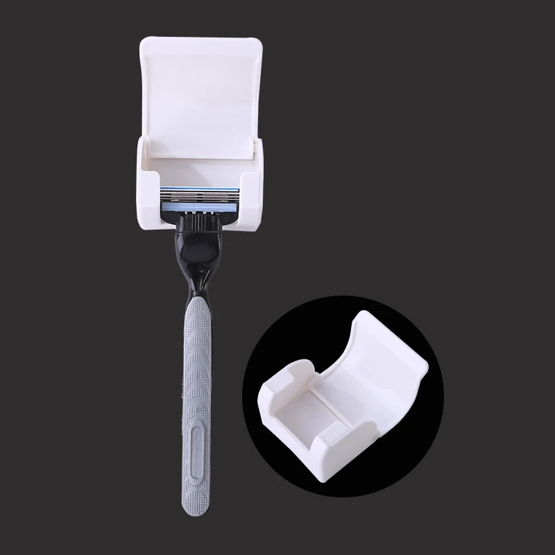 Razor-Holder Bathroom-Accessory Plastic 1PCS Hanging-Rack Wall-Self-Adhesived Dustproof