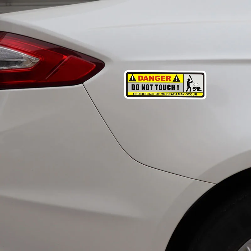YJZT 2X 15,8 см* 5,1 см опасная забавная наклейка для автомобилей не трогайте ПВХ декоративная наклейка 12-0916