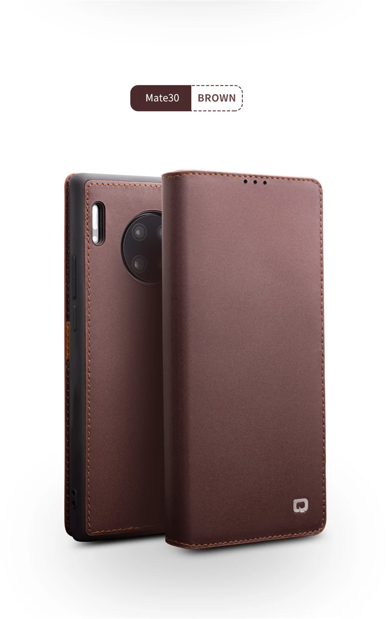 QIALINO Роскошный чехол из натуральной кожи для huawei mate 30 Pro стильный ручной работы с отделениями для карт кошелек флип-чехол для mate 20 Pro