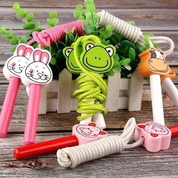 

2M Animals Wooden Handle Jumping Skipping Rope Fitness Exercise Sport Equipment Educational Kids Children Boys Girls Toys