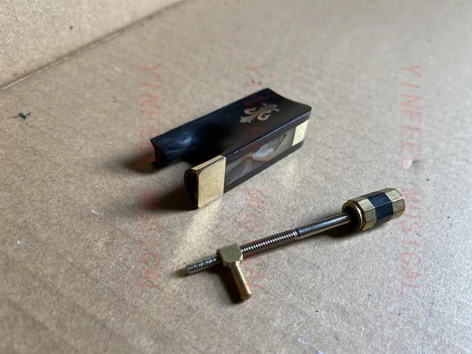 Advanced Level Mounted Ebony Frog for 4/4 viola Bow gold colour