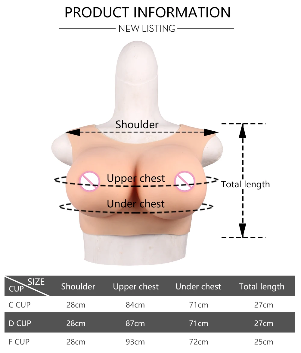 Herpinker Realistic Silicone Breast Forms for Crossdresser Fake Boobs Enhancer Drag Queen Shemale Transgender C D ECup tits (2)